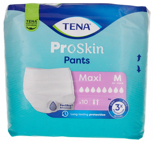 Tena Proskin Pants Maxi Size M 10 Absorbent Underwear