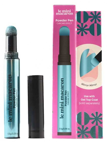 Le Mini Macaron Chrome Effect Nail Powder Pen 0.5 g - Colour: Cyber Blue