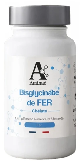 Aminaé Chelated Iron Bisglycinate 60 Capsules