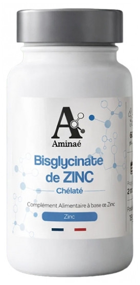 Aminaé Chelated Zinc Bisglycinate 60 Capsules