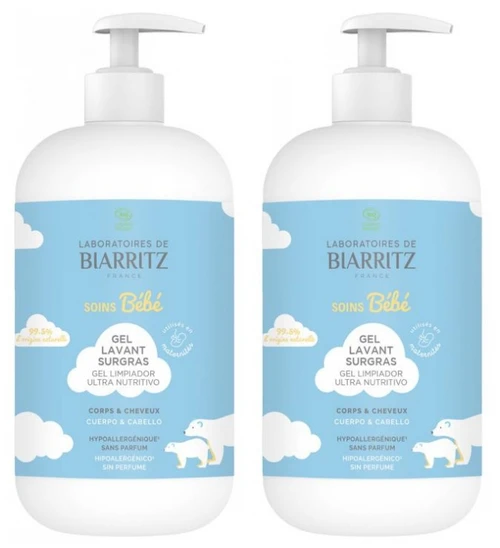 Laboratoires de Biarritz Superfatted Cleansing Gel Organic 2 x 500ml