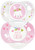 Luc et Léa 2 Soothers With Ring Anatomic Silicone 0-6 Months - Model: Rabbit + Heart Luc et Léa 2 Soothers With Ring Anatomic Silicone 0-6 Months - Model: Rabbit + Heart