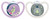 NUK Space Night 2 Silicone Soothers 6-18 Months - Colour: Violet/Grey