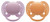Avent Ultra Soft 2 Silicone Orthodontic Soothers 6-18 Months - Colour: Orange/Mauve