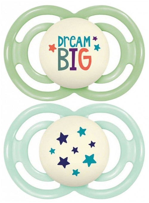 Dodie Anatomical soothers Green Silicone 6 months and Plus x2