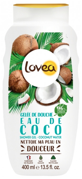 Lovea Duschgel Mit Kokoswasser – 400 Ml, 96 % Natürliche Inhaltsstoffe, PH-neutral, Hergestellt In Frankreich