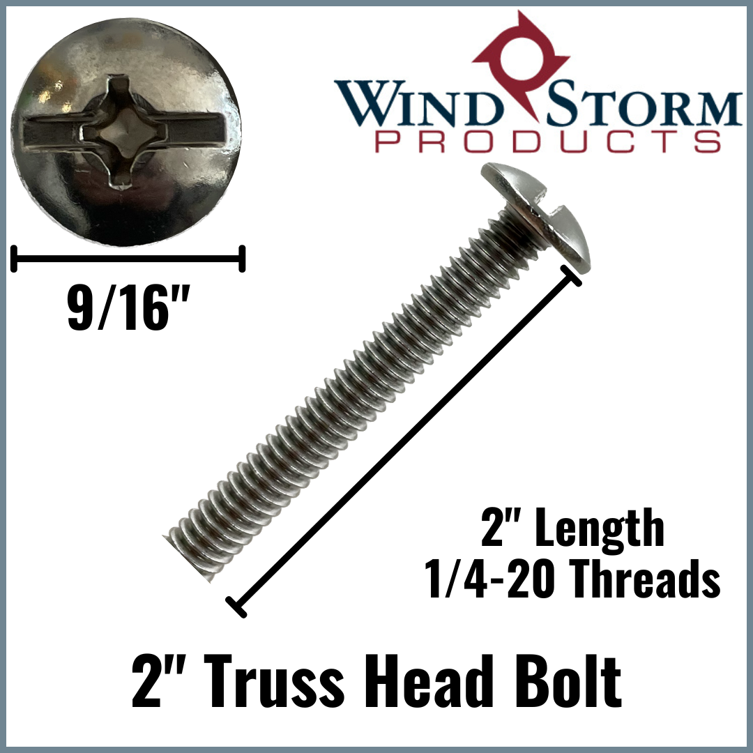 Truss Head Sidewalk Bolts - 2" | Windstorm Products