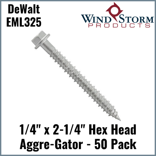  DFM3EML325 | 1/4" x 2-1/4" Hex Head | Aggre-Gator 304 Stainless Anchor