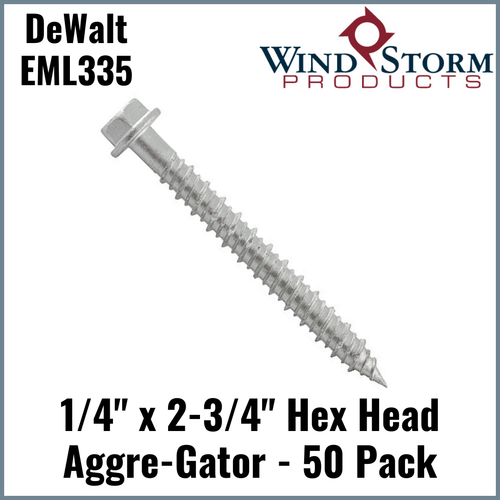 DFM3EML335 | 1/4" x 2-3/4" Hex Head | Aggre-Gator 300 Series SS