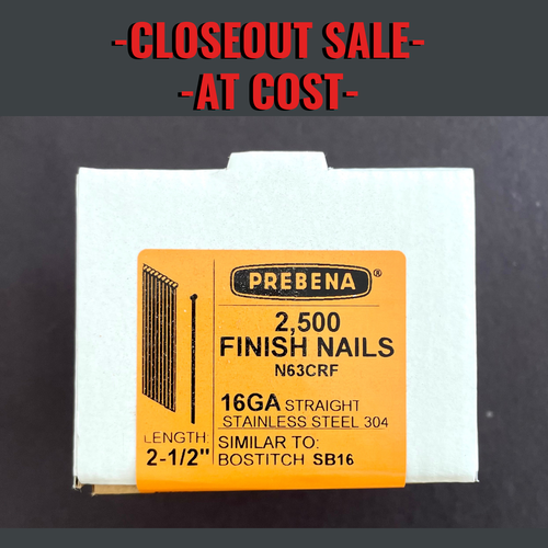 2-1/2" x 16 gauge Straight Finishing Nails 2-1/2" x 16 gauge Straight Finishing Nails