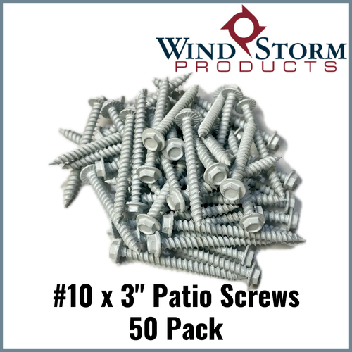 #10 x 3" | 1/4" Hex Washer Head SMS | White | Convenience Pack (50 pack)