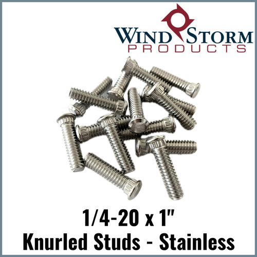 1/4-20 x 1" Stainless Steel Knurled Studs