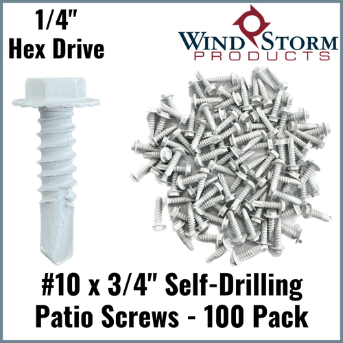 #10 x 3/4" | 1/4" Hex Washer Head TEK | White | Contractor Pack (100 pack) #10 x 3/4" | 1/4" Hex Washer Head TEK | White | Contractor Pack (100 pack)