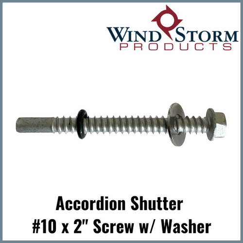 #10 x 2" Hex Washer Head screw in 410 Stainless with stainless washer