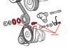 Timing belt tensioner pivot bolt kit - FIAT 124 Spider, Sport Coupe, Spider 2000 and Pininfarina - 1966, 1967, 1968, 1969 ,1970, 1971, 1972, 1973, 1974, 1975, 1976, 1977, 1978, 1979, 1980, 1981, 1982, 1983, 1984, 1985 - Auto Ricambi 4180204, 4180205, 4149975, 4149974