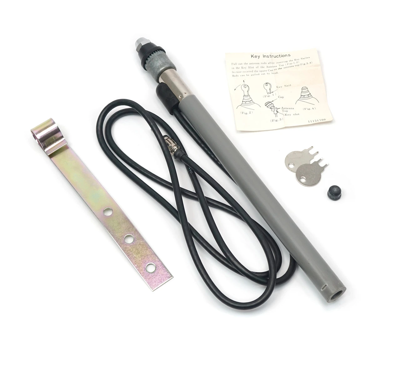 Original New Old Stock (NOS) Harada antenna with keys - Auto Ricambi
FIAT 124 Spider, Sport Coupe, Spider 2000 and Pininfarina 1966-1985 