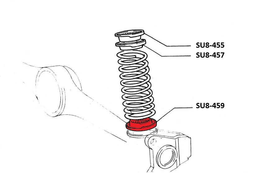 Rear lower plastic spring seat FIAT 124 Spider, Sport Coupe, Spider 2000 and Pininfarina - 1966-1985