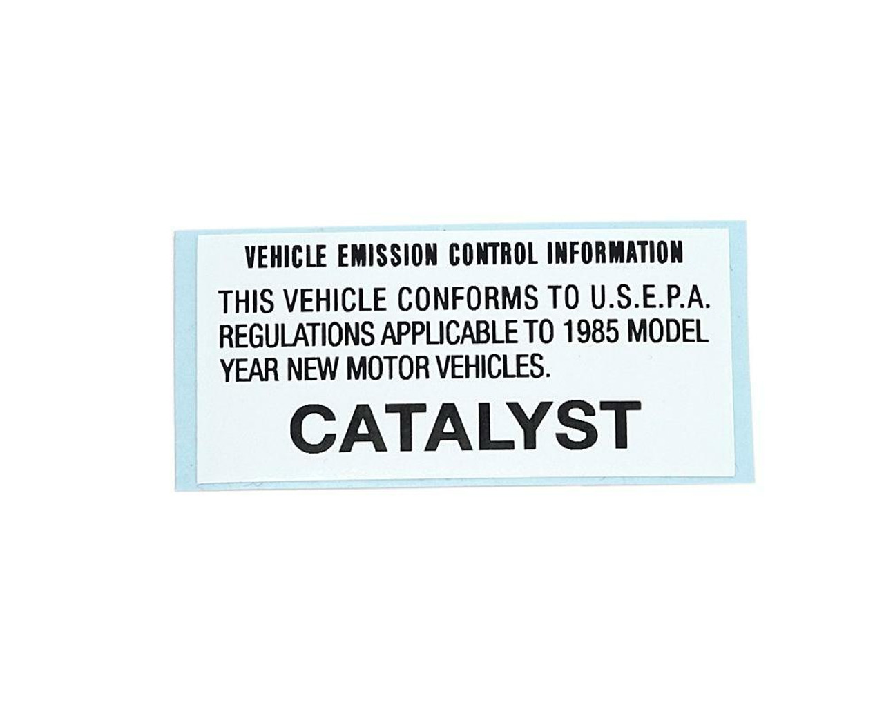 Vehicle emission control information / CATALYST decal
FIAT 124 Spider Pininfarina - 1985
FIAT and Bertone X1/9 - 1985
Auto Ricambi
RS0-139