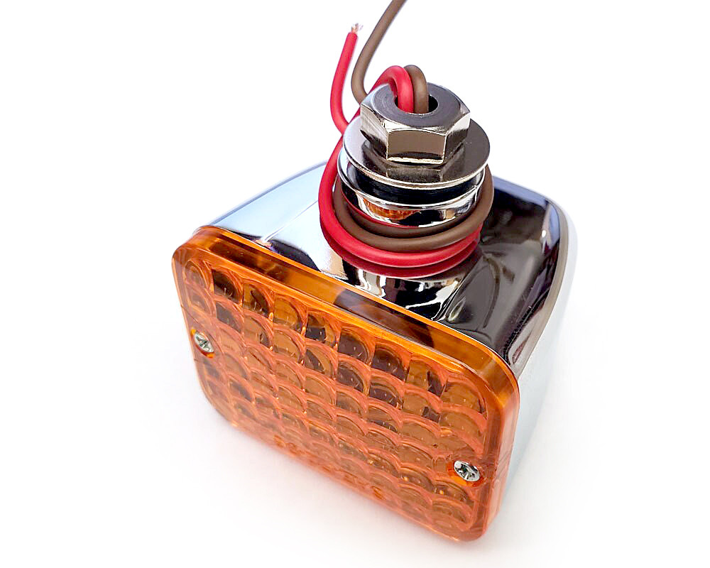 M8ツアラー フロントウィンカー Universal mini chrome front turn signal assembly with dual