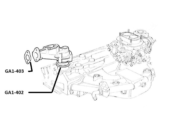 Thermostat housing or water outlet to head rubber sealing gasketFIAT 124 Spider, Sport Coupe and Spider 2000 and Pininfarina - 1966-1985 - Auto RicambiGA1-402, 5923392