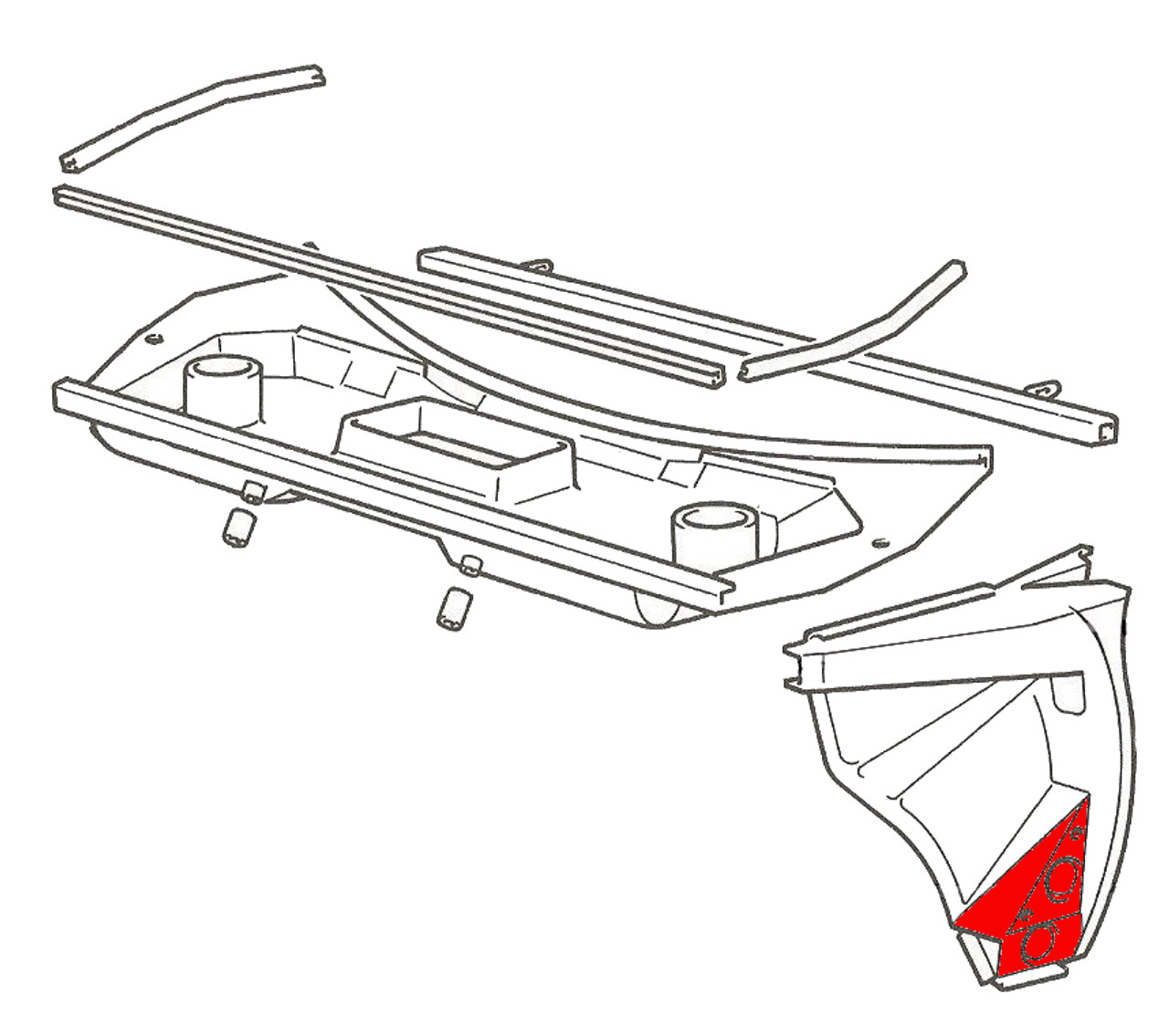 Driver side (left) outer rocker front piece with upper box section - Auto Ricambi
FIAT 124 Spider, Spider 2000 and Pininfarina - 1966-1985