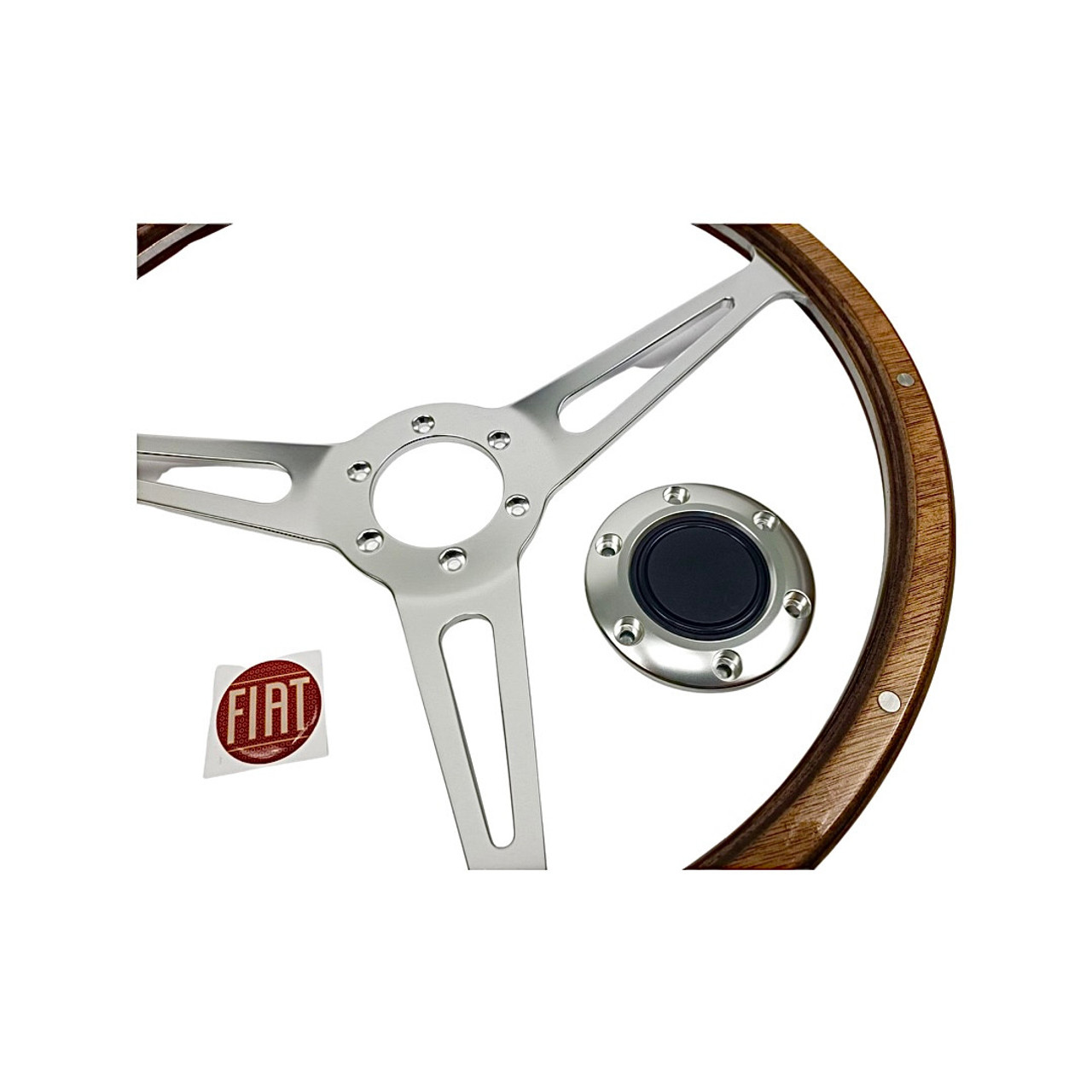 Light wood steering wheel with satin spokes
FIAT 124 Spider, Sport Coupe, Spider 2000 and Pininfarina - 1966-1985 - Auto Ricambi