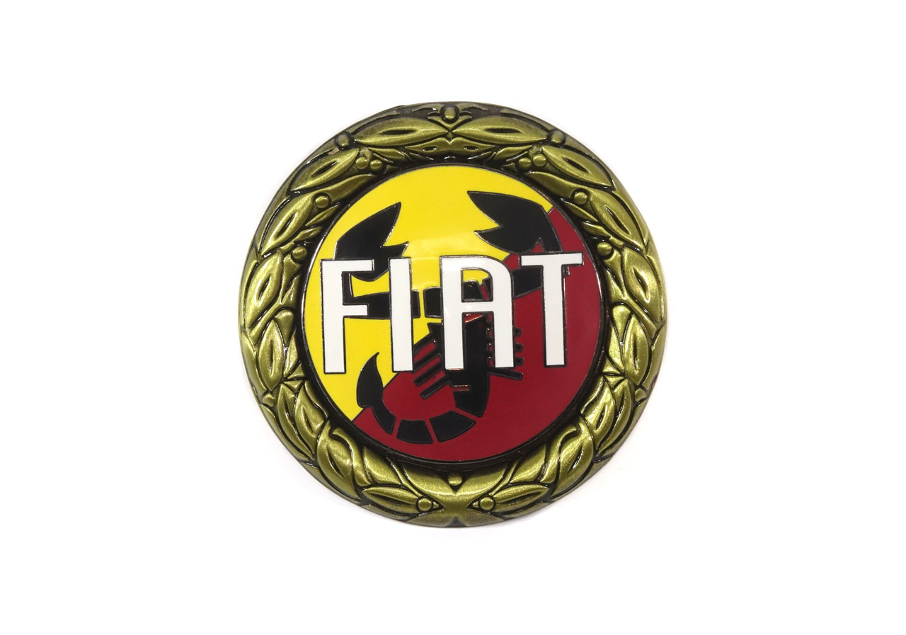 Red/yellow enamel gold wreath FIAT emblem with a scorpion in the background
FIAT 124 Spider - 1966-1985
FIAT 124 Sport Coupe - 1967-1972
FIAT X1/9 - 1974-1982
Auto Ricambi
RE3-216