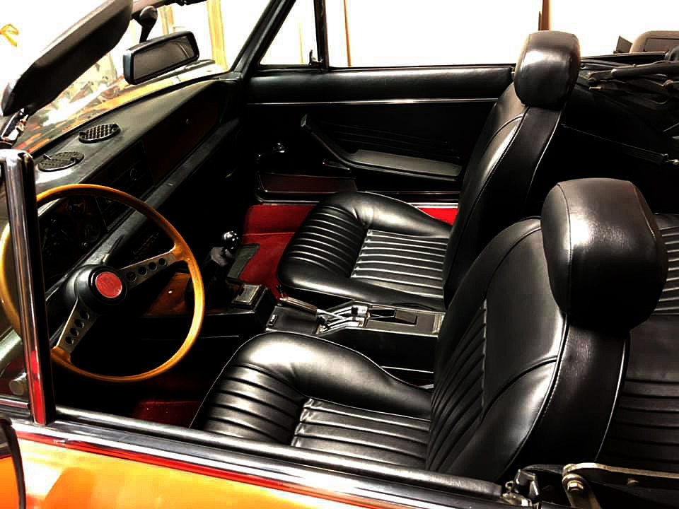 Black vinyl front and rear seat upholstery set FIAT 124 Spider - 1968-1978  -  Auto Ricambi, RI9-432