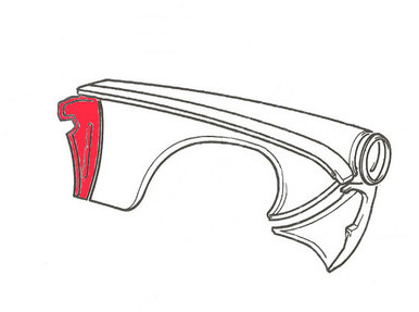 Driver (left) side rear inner fender liner FIAT 124 Spider - 1966-1978 - Auto Ricambi, RE9-460-L, 1907043