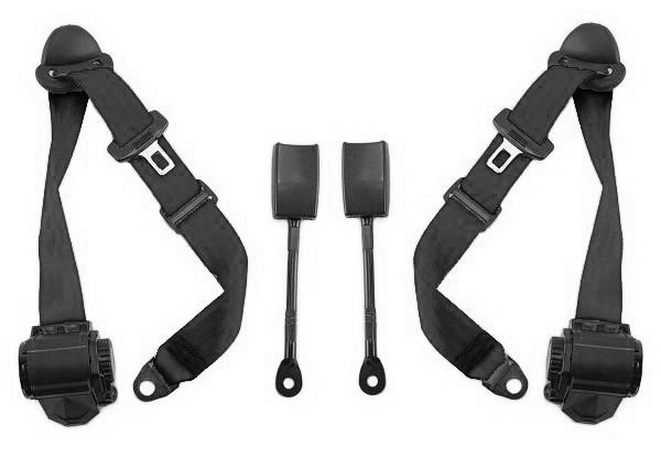 Black seat belt set FIAT and Bertone X1/9 - 1974-1988 9RI942
