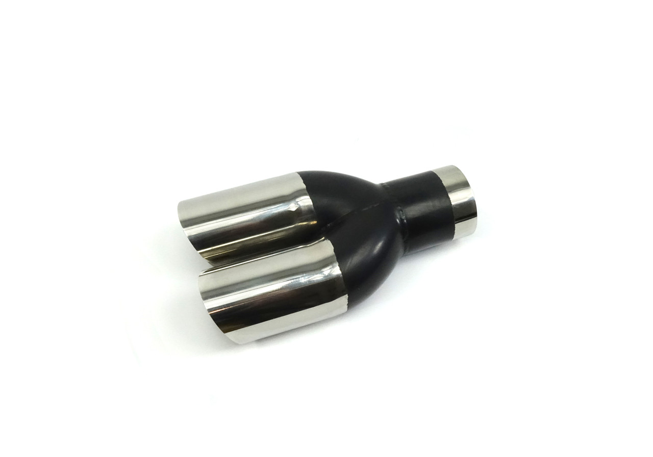 Weld-on dual chrome tip for rear mufflers Universal fitment