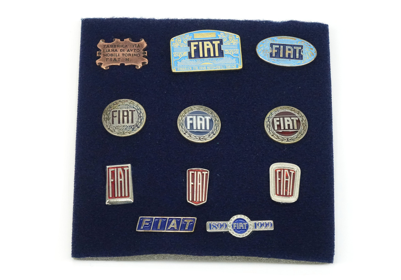 Centennial FIAT Logo Badge Lapel Pin Set - 1899-1999