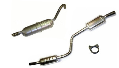 Rear and center muffler kit with clamp, FIAT 124 Spider 1966, 1967, 1968, 1969 ,1970, 1971, 1972, 1973, 1974, 1975, 1976, 1977, 1978 - Auto Ricambi, EX8-450, 4401843, 4257324,  4285627, 4167935