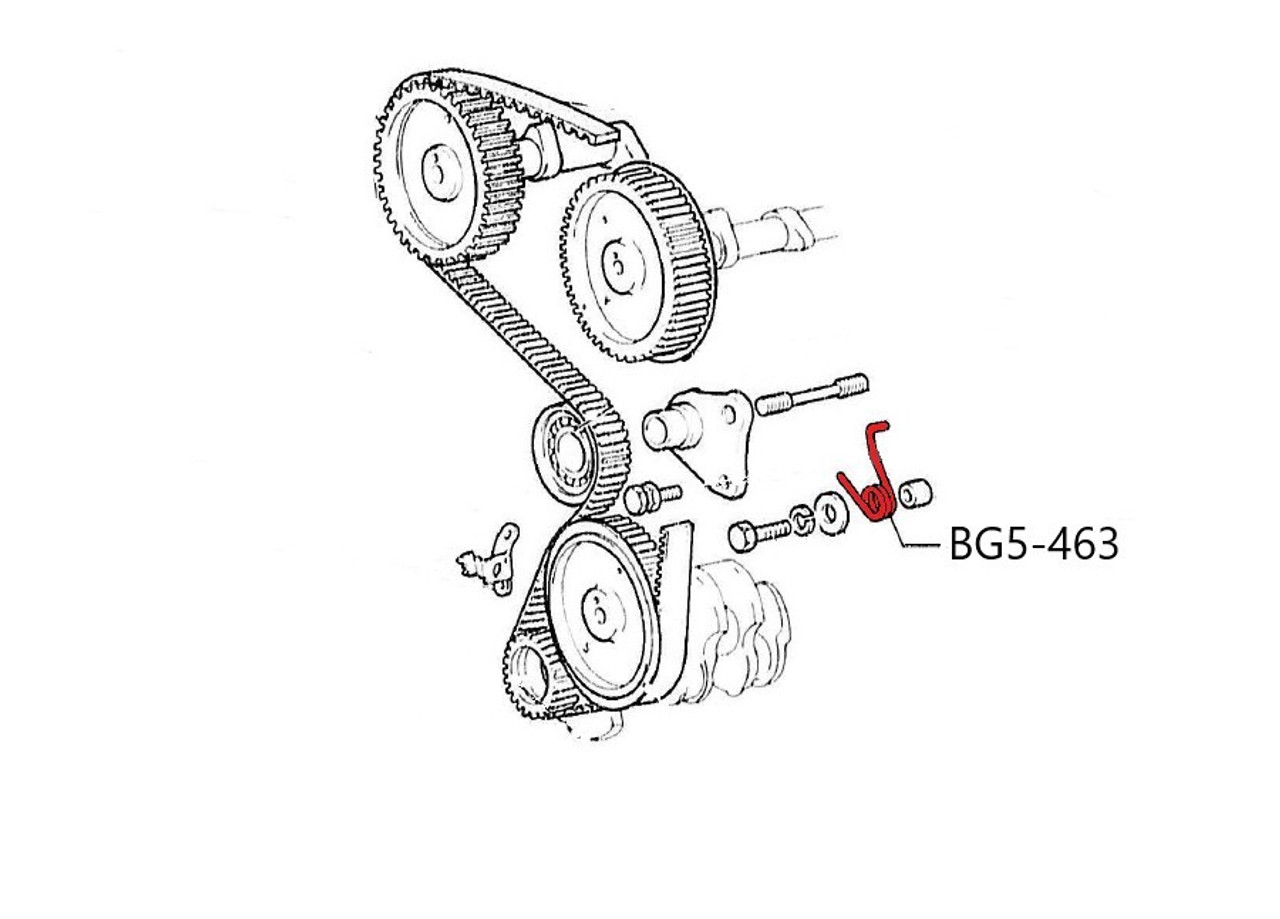 Timing belt tensioner spring FIAT 124 Spider, Spider 2000 and Pininfarina - 1966-1985 FIAT 124 Sport Coupe - 1967-1975  -  Auto Ricambi  BG5-463  4180213, 4384854