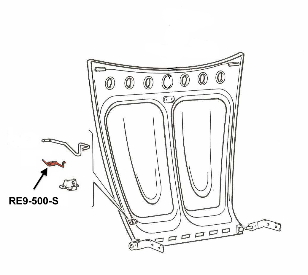 Hood support or prop spring FIAT 124 Spider - 1970-1978  -  Auto Ricambi, RE9-500-S, 1905964, 1903250, 1903011