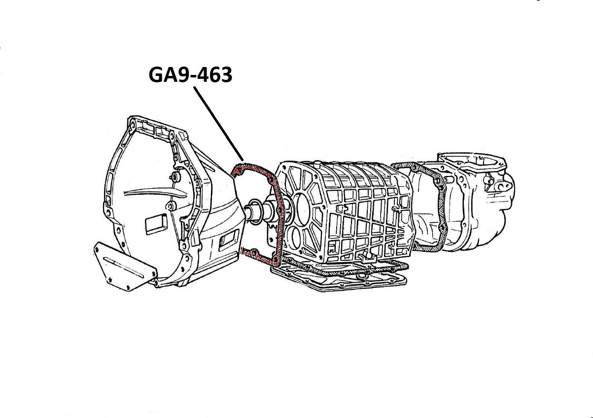 Transmission Bellhousing Gasket - 5-speed transmission FIAT 124 Spider, Spider 2000 and Pininfarina - 1966-1985  FIAT 124 Sport Coupe - 1967-1975  -  Auto Ricambi, GA9-463, 4137069