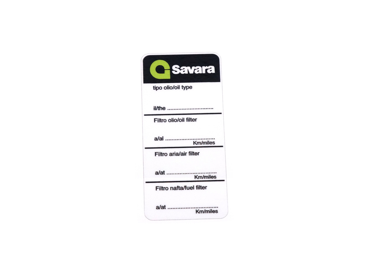 Savara filter change reminder decal  -  Auto Ricambi, RS0-328