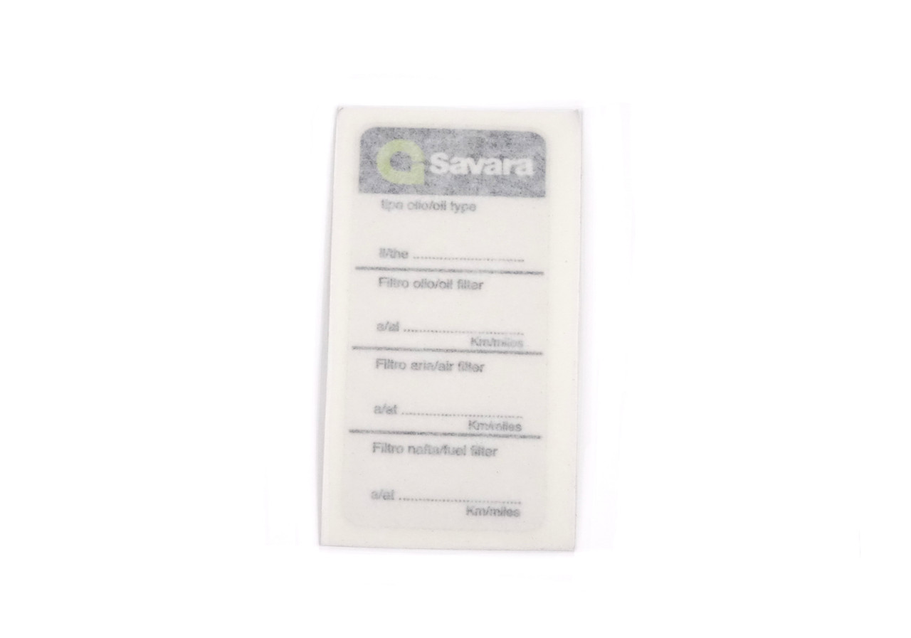 Savara filter change reminder decal  -  Auto Ricambi, RS0-328