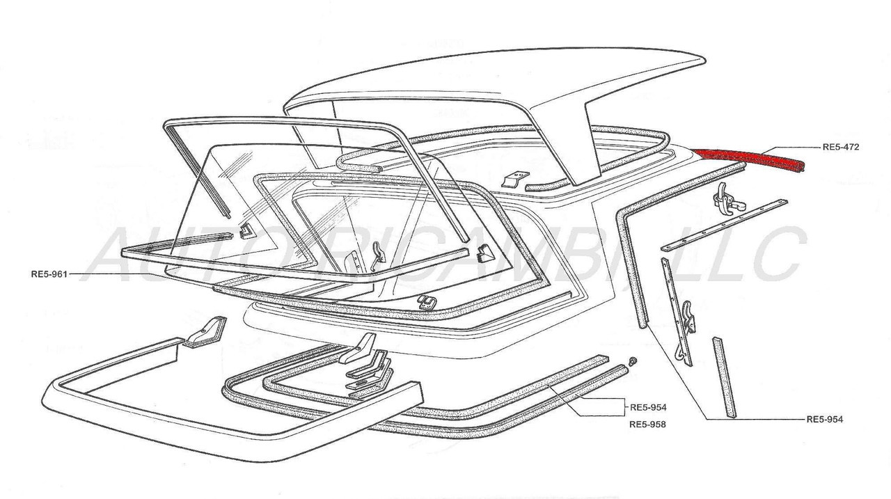 Convertible Top Front Rubber Seal