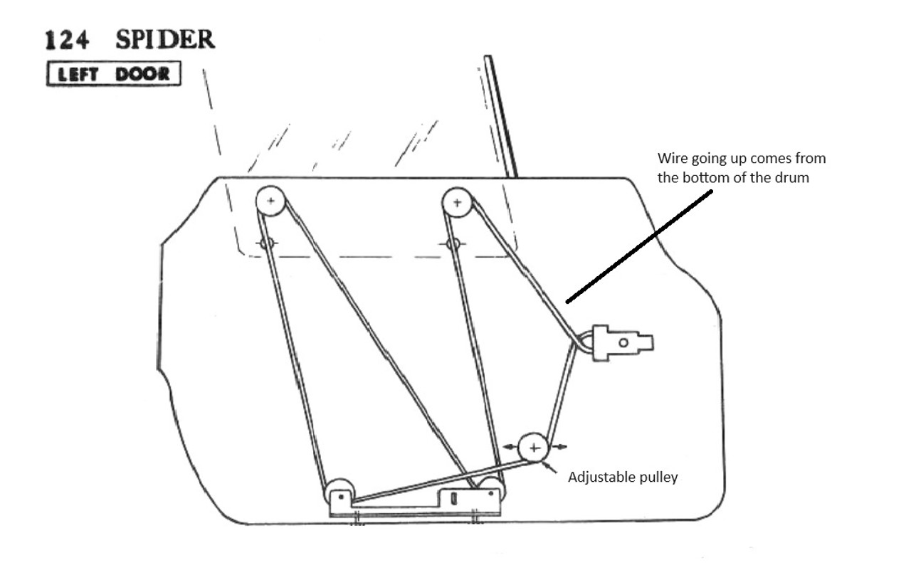 Manual window regulator
FIAT 124 Spider and Spider 2000 - 1966-1982