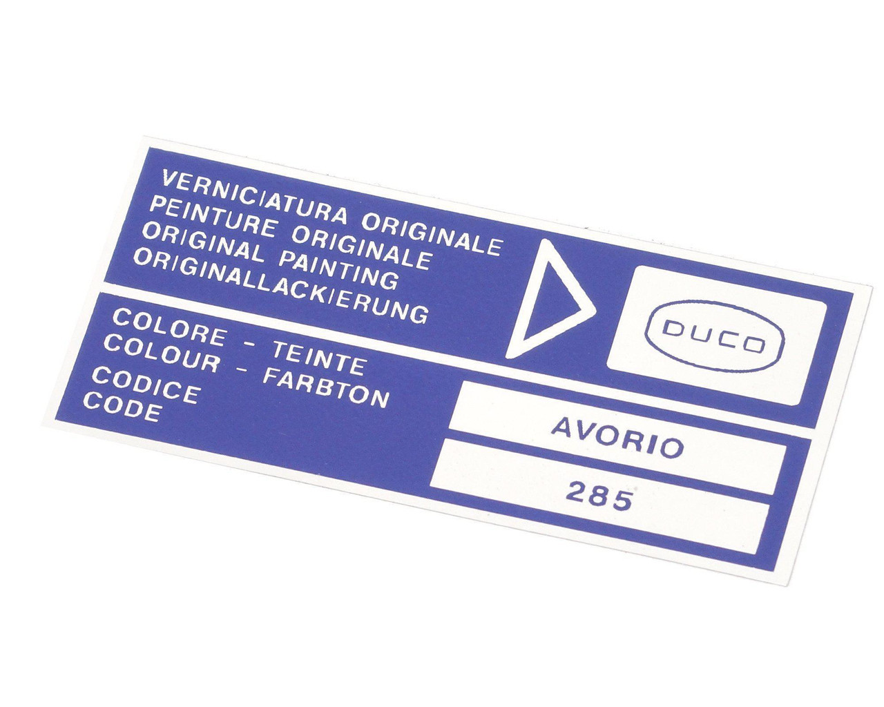 Paint Code Decal - DUCO - Avorio (Ivory)