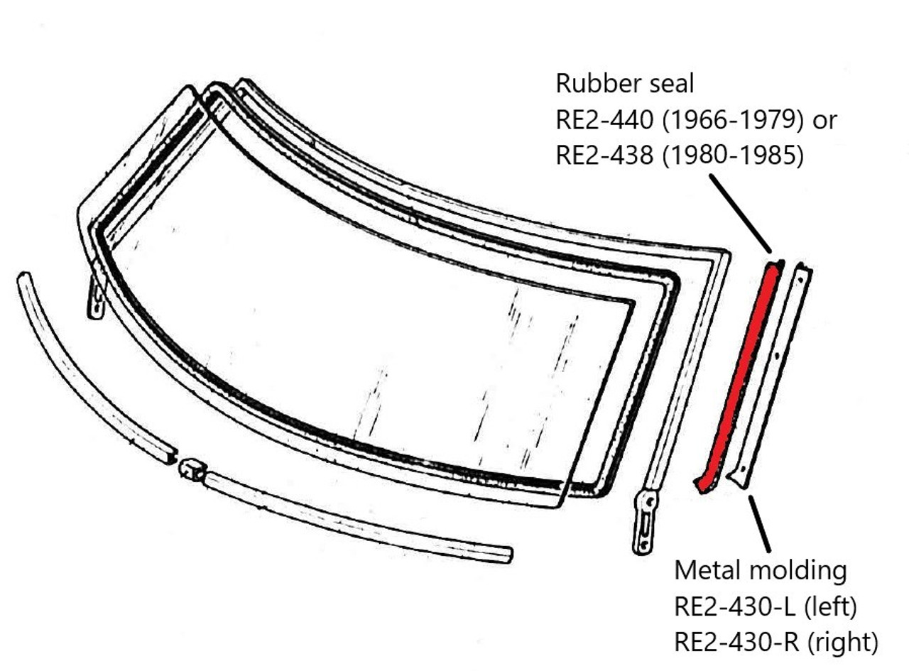 Rubber "A" pillar seal pair (driver and passenger side)
FIAT 124 Spider and Spider 2000 - 1966-1979