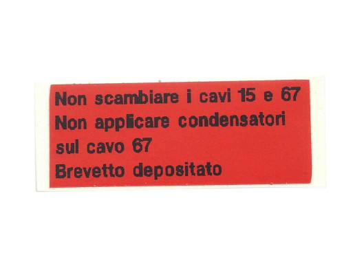 Voltage Regulator Decal - "Non scambiare" - Late