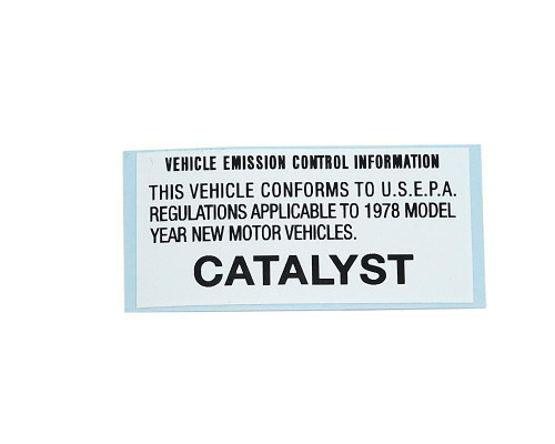 Vehicle emission control information / CATALYST decal
FIAT 124 Spider - 1978
FIAT and Bertone X1/9 - 1978
Auto Ricambi
RS0-132