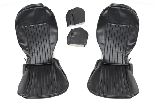 Black vinyl front and rear seat upholstery set FIAT 124 Spider - 1968-1978  -  Auto Ricambi, RI9-432