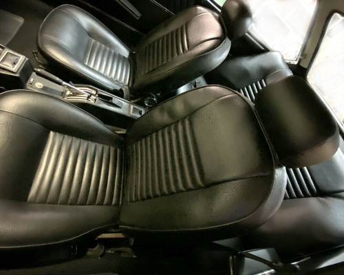 Black vinyl front and rear seat upholstery set FIAT 124 Sport Coupe - 1968-1975