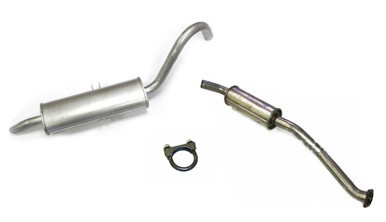Rear and center mufflers with clamp FIAT Spider 2000, Pininfarina - 1980, 1981, 1982, 1983, 1983, 1985 - with fuel injection  -  Auto Ricambi, EX8-461, 4443325, 5976128, FA247