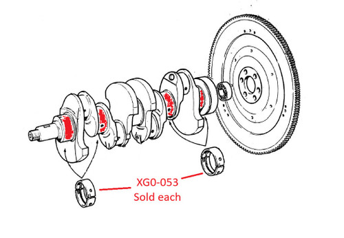 Main bearing narrow single shell .010 oversize FIAT 124 Spider, Spider 2000, Pininfarina - 1976-1985 5880257