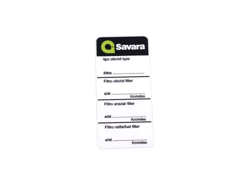 Savara filter change reminder decal  -  Auto Ricambi, RS0-328