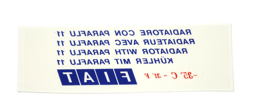 Coolant transparent decal - Auto Ricambi
FIAT Spider (Italian, French, English and German)
RS0-319